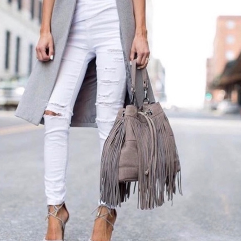 USED Sorial Carli Large Drawstring Suede bag